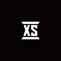 xs logo monogram met pilaarvorm ontwerpen sjabloon vector