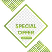 speciale aanbieding promotie post ontwerp. postsjabloon voor sociale media. vector