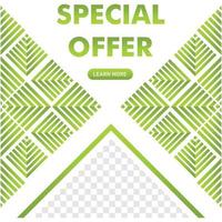 speciale aanbieding promotie post ontwerp. postsjabloon voor sociale media. vector