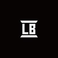 lb logo monogram met pilaarvorm ontwerpen sjabloon vector