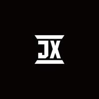 jx logo monogram met pilaarvorm ontwerpen sjabloon vector