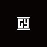 gy logo monogram met pilaarvorm ontwerpen sjabloon vector
