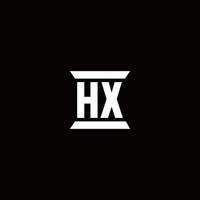 hx logo monogram met pilaarvorm ontwerpen sjabloon vector