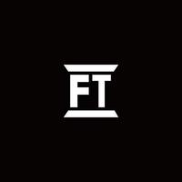 ft-logomonogram met ontwerpsjabloon in pilaarvorm vector