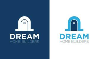 creatief mooi wereld droom huis logo ontwerp vector