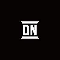dn logo monogram met pilaarvorm ontwerpen sjabloon vector