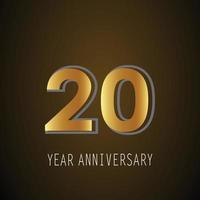 20 jaar verjaardag logo vector sjabloon ontwerp illustratie kleur