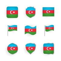 azerbeidzjaanse vlag iconen set vector
