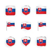 slowakije vlag iconen set vector