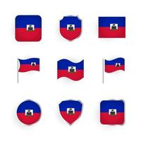 haïti vlag iconen set vector