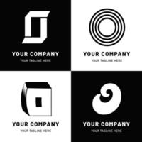 zwart-wit letter o logo set vector