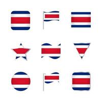 costa rica vlag iconen set vector