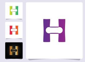 h brief logo abstract ontwerp vector