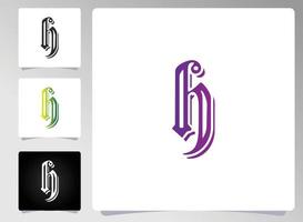 h brief logo abstract ontwerp vector