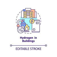 waterstof in gebouwen concept icoon vector