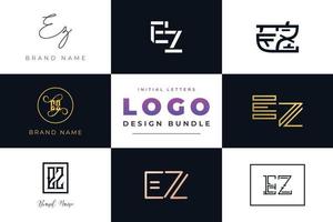 set collectie beginletters ez logo ontwerp. vector