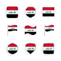 irak vlag iconen set vector