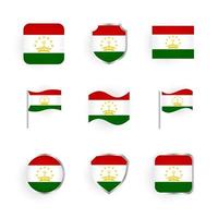 Tadzjikistan vlag iconen set vector