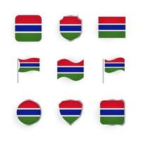 Gambia vlag iconen set vector