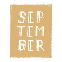 september kaart. handgetekende moderne grunge vector