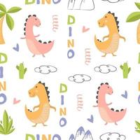 vectorpatroondinosaurussen voor textielontwerp voor kinderen vector