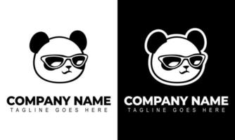 panda hoofd logo ontwerpsjabloon. modern ontwerp. panda-logo. vector