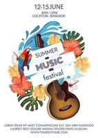 zomer muziekfestival poster voor feest vector