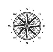 kompas, wind roos het zeilen of aardrijkskunde symbool vector