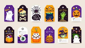 halloween geschenk labels, geïsoleerd vector badges reeks