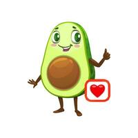 tekenfilm Mexicaans avocado karakter liefde hart emoji vector