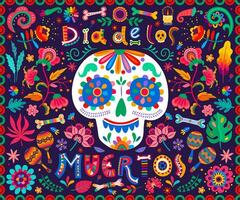 dia de los Muertos of dag van dood Mexicaans vakantie vector