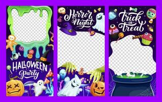 halloween sociaal media Sjablonen voor vakantie nacht vector