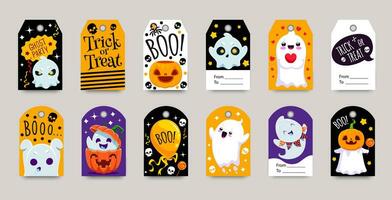 halloween vakantie geschenk tags geïsoleerd vector badges