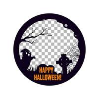 halloween zwart kader, sociaal media post sjabloon vector