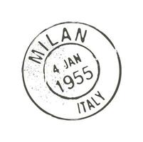 Italiaans Milaan port en retro post- postzegel vector