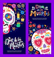 dia de los Muertos of dag van dood vakantie banners vector