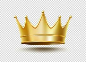 realistisch gouden koning of koningin kroon, Koninklijk goud vector