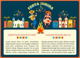 Latijns-Amerikaanse vakantie, het junifeest van Brazilië. Vector illustratie