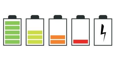 accu indicator pictogrammen. accu stack indicator vector geïsoleerd Aan wit achtergrond. accu stack icoon.telefoon accu icoon. vector illustratie