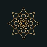 luxe mandala goud logo ontwerp versierd met abstract meetkundig vormen vector