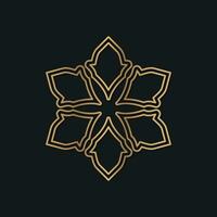 luxe logo sjabloon met bloemen patroon met meetkundig vormen vector