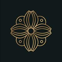 elegant en sier- logo ontwerp met bloemen en meetkundig patronen Aan een zwart achtergrond vector