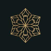 goud logo ontwerp versierd met Arabisch en Islamitisch patronen vector