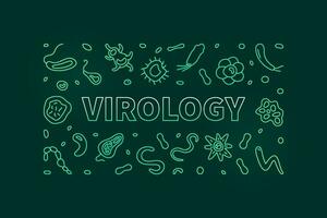 virologie vector micro biologie en virus concept schets groen illustratie of horizontaal banier