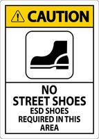 voorzichtigheid teken Nee straat schoenen, esd schoenen verplicht in deze Oppervlakte vector