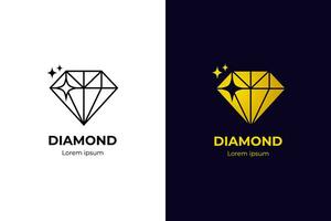 luxe diamant met sieraden elegant logo icoon ontwerp concept voor sieraden winkel bedrijf identiteit logo vector