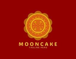 elegant maan taart logo icoon met patroon voor midden herfst festival. gemakkelijk ontwerp geschikt voor bedrijf, voedsel, taart. vector