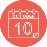 10 oktober vector icoon