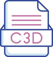 c3d het dossier formaat vector icoon