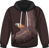 voorkant van hoodie trui met havik patroon vector